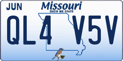 MO license plate QL4V5V