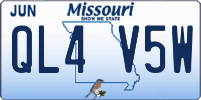 MO license plate QL4V5W