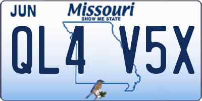 MO license plate QL4V5X