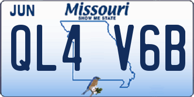 MO license plate QL4V6B