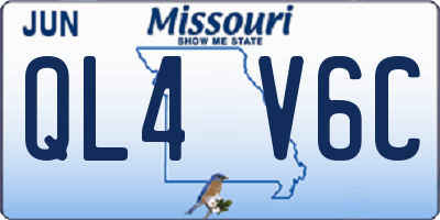 MO license plate QL4V6C