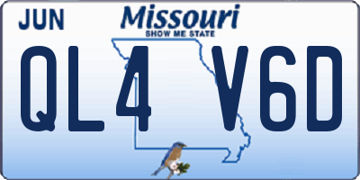 MO license plate QL4V6D