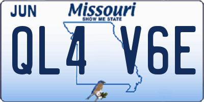 MO license plate QL4V6E