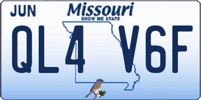 MO license plate QL4V6F