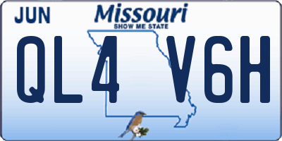MO license plate QL4V6H