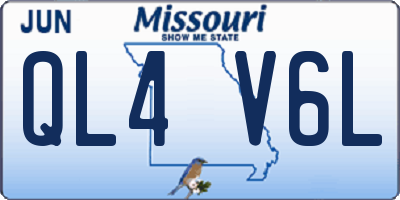 MO license plate QL4V6L