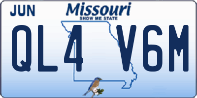 MO license plate QL4V6M