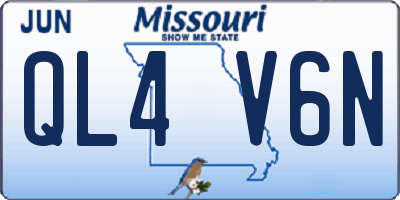 MO license plate QL4V6N