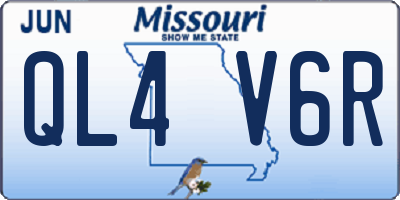 MO license plate QL4V6R