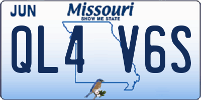 MO license plate QL4V6S
