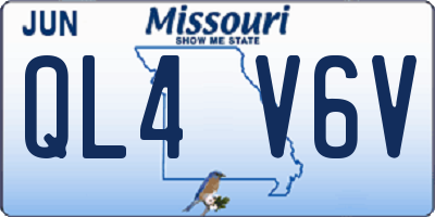 MO license plate QL4V6V