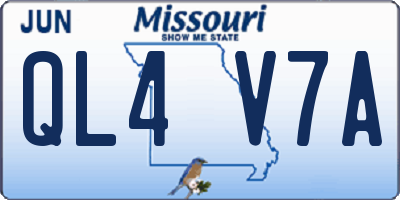 MO license plate QL4V7A