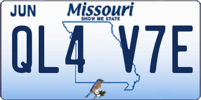 MO license plate QL4V7E