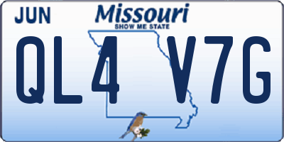 MO license plate QL4V7G