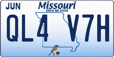 MO license plate QL4V7H