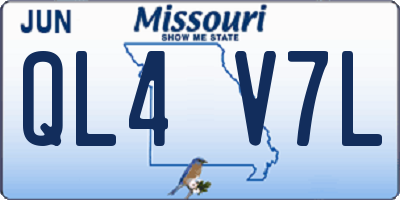 MO license plate QL4V7L