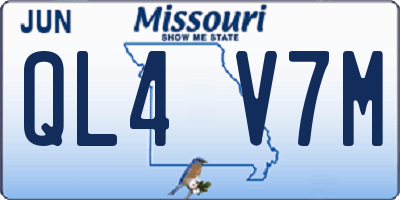 MO license plate QL4V7M
