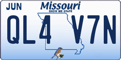 MO license plate QL4V7N