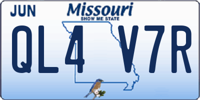 MO license plate QL4V7R