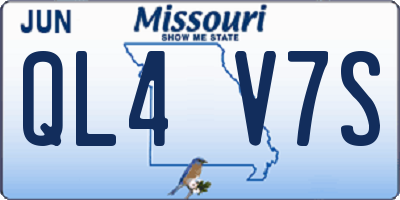 MO license plate QL4V7S