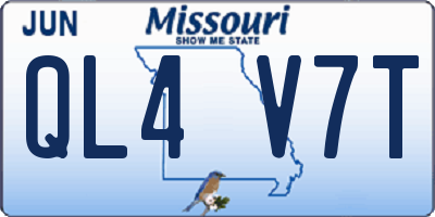 MO license plate QL4V7T