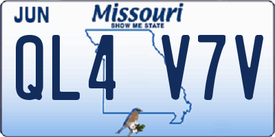 MO license plate QL4V7V