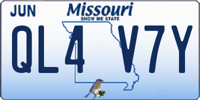 MO license plate QL4V7Y
