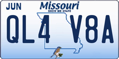 MO license plate QL4V8A