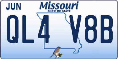 MO license plate QL4V8B