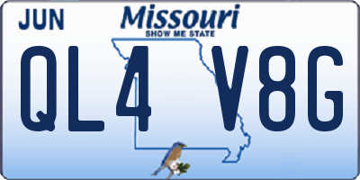 MO license plate QL4V8G