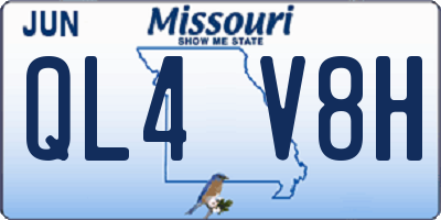 MO license plate QL4V8H