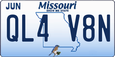 MO license plate QL4V8N
