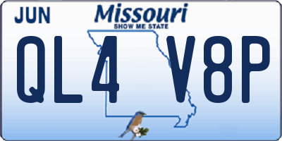 MO license plate QL4V8P