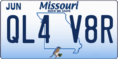 MO license plate QL4V8R