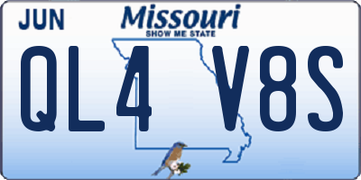 MO license plate QL4V8S