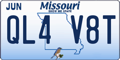 MO license plate QL4V8T
