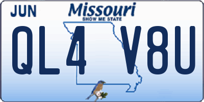 MO license plate QL4V8U