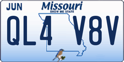 MO license plate QL4V8V