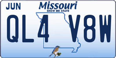 MO license plate QL4V8W
