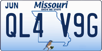 MO license plate QL4V9G