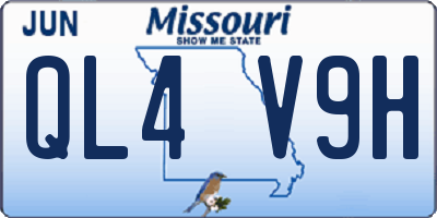 MO license plate QL4V9H