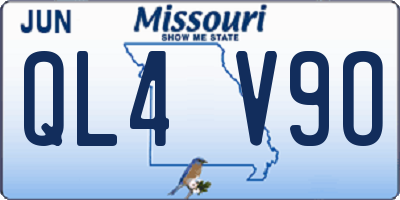MO license plate QL4V9O