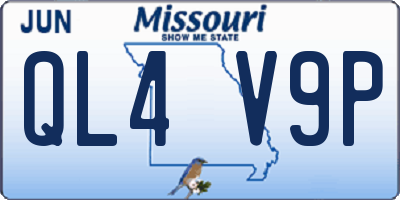 MO license plate QL4V9P