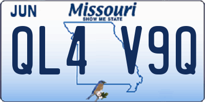 MO license plate QL4V9Q