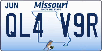 MO license plate QL4V9R