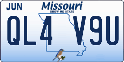 MO license plate QL4V9U