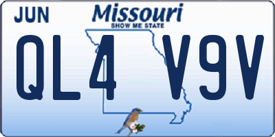 MO license plate QL4V9V
