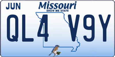 MO license plate QL4V9Y
