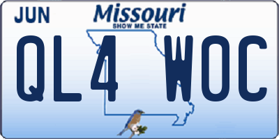 MO license plate QL4W0C