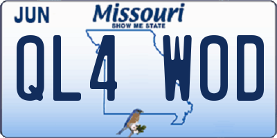 MO license plate QL4W0D